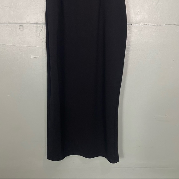 Petal & Pup Hyatt Square Neck Sleeveless Midi Dress Black Women Size 2 Side Slit - Picture 7 of 9